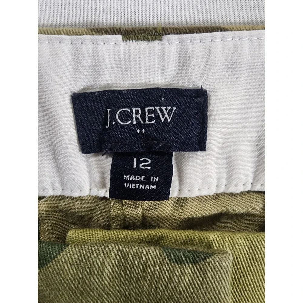 J.Crew Chino Shorts Womens 12 Camo Green Cotton Re-Imagined Military Utility